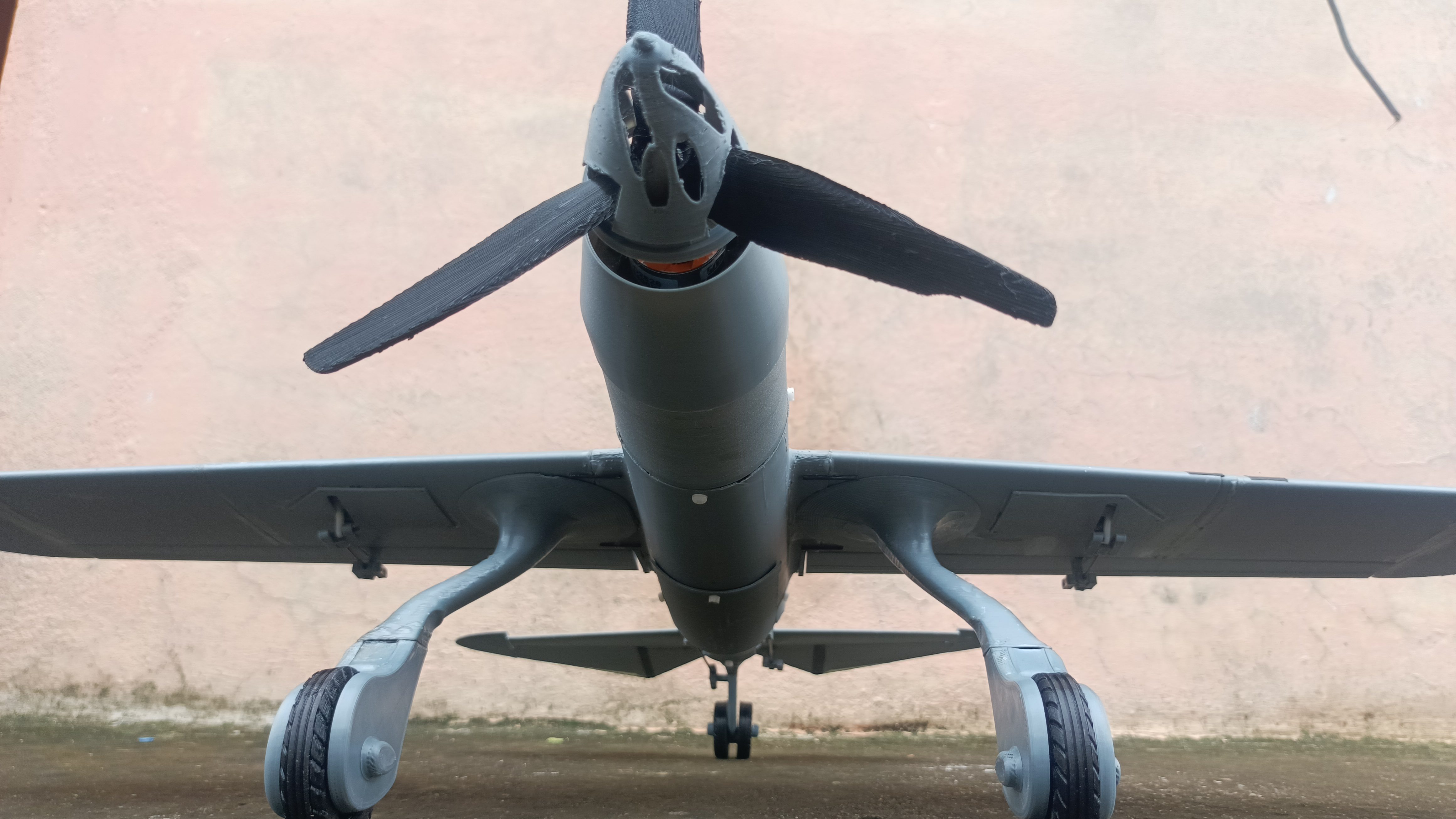 front photo of 3d printed plane